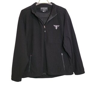 DryJoys FootJoy Mens XL Black 1/4 Zip Pullover Robert Trent Jones Golf Trail FJ